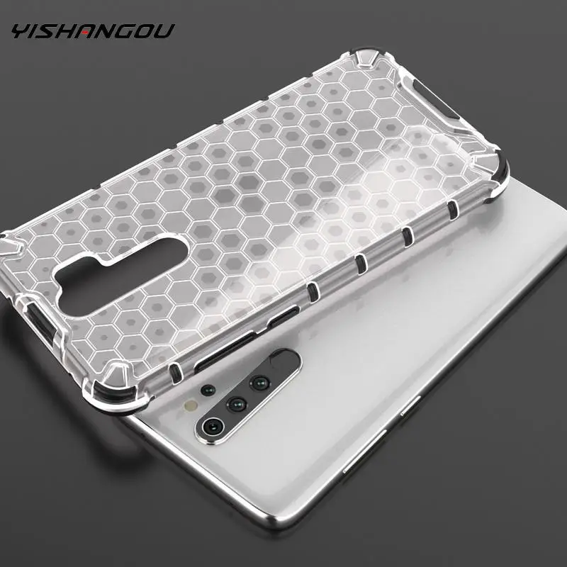 

Hybrid PC + TPU Shockproof Case For Xiaomi Redmi Note 8 7 6 5 Pro Note 7A K20 Honeycomb Clear Case For Xiaomi 9T Pro A3 Lite