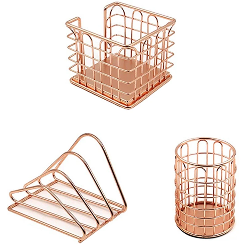 

Desk Supplies Organizer Kit- Letter Sorter, Pen Holder and Sticky Note Holder