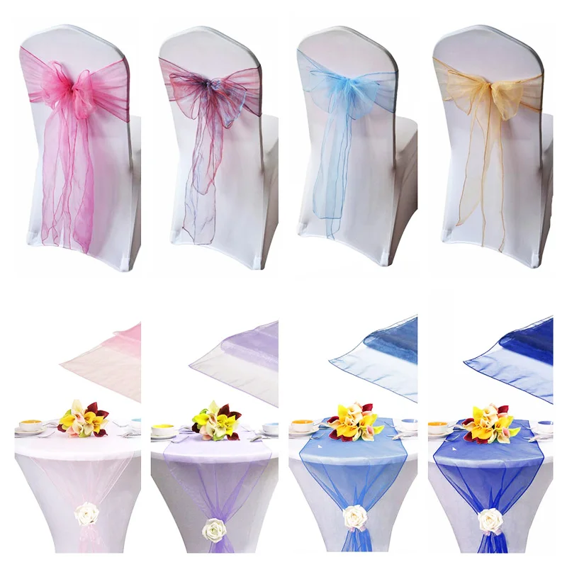 

New Sweet Organza Table Runner Cloth Wedding Reception Party Home Decor Runner Flag Table Decoration Suitable For Many Occasions