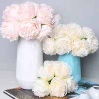 5Big Heads 11cm Diameter Rose Pink Peony Artificial Flowers