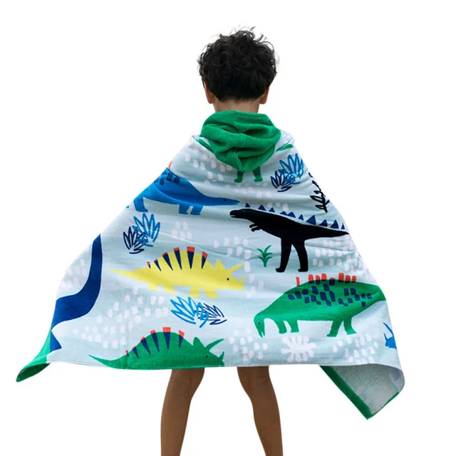 Baby Hooded Bath Towel Poncho Children Kids Bathrobe Towels Bath Robe Quick Dry Absorbent Microfiber Travel Sports Beach Towel