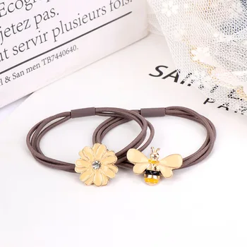 

Trendy Sweet Animal Bee Daisy Flower Hair Rope for Women Girl Fresh Style Hair Ties Ponytail Holder Hairband Elastic Rubber Band