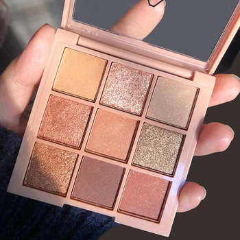 

New Glitter Matte 9 Colors Charming Eyeshadow Palette Shimmer Natural Pigmented Eye Shadow Powder Eye Makeup Beauty Tool Fashion