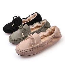 Женская обувь из плюша; теплые зимние лоферы; коллекция года; мокасины; бархатные женские балетки на плоской подошве с мехом; офисная обувь на плоской подошве с круглым носком; Брендовая обувь для мам