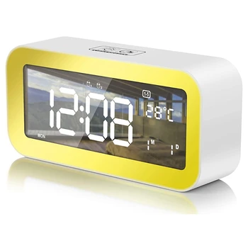 

Digital Alarm Clock Wake-Up Light, 6.5 inch LED Display Clock Night Light, Dual Alarms with Snooze&Dimmer EU Plug