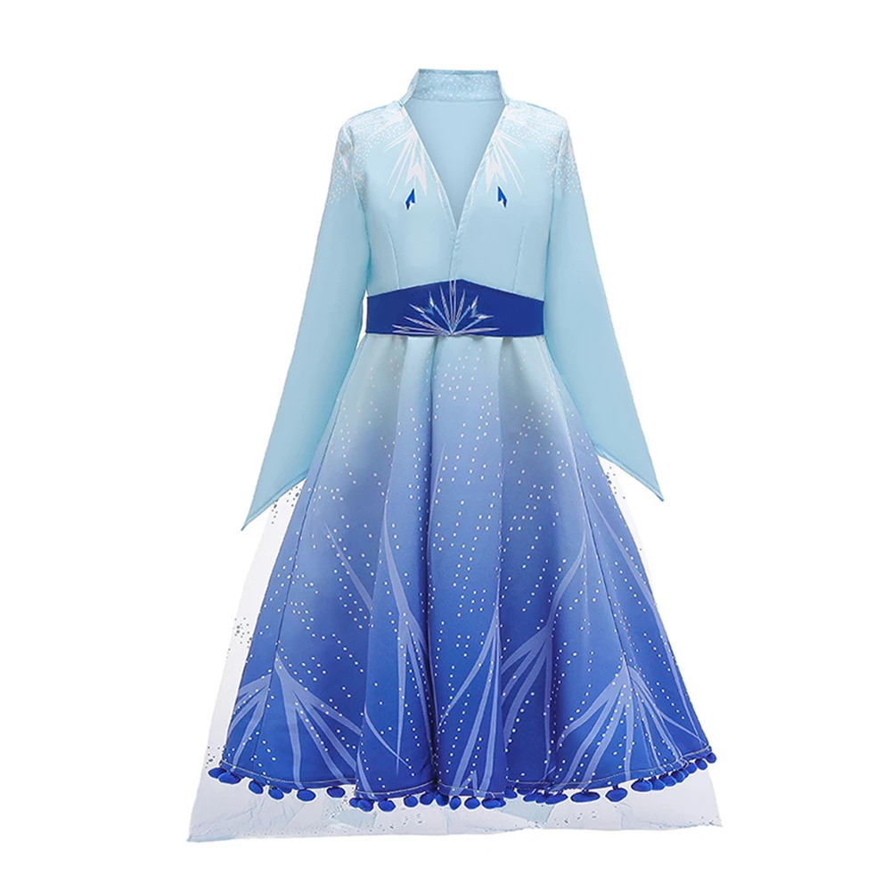Snow Queen 2 Cosplay Elsa Anna Girls Dress Summer Casual Mesh Princess Dress Party Performance Costume 4-12 Years Kids Dresses