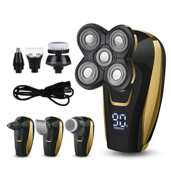 

4 in 1 Multifunction Safety Men Electric Shaver Male Shaved Head Razor Shaver Self-service Hair Clipper Waterproof Beard Knife