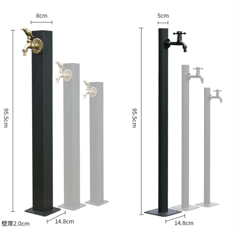 ガーデンコラム蛇口、ステンレススチール製屋外ガーデンウォーター