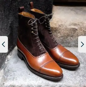 

Men PU Leather Shoes Low Heel Casual Shoes Dress Shoes Brogue Shoes Spring Ankle Boots Vintage Classic Male Casual TV264