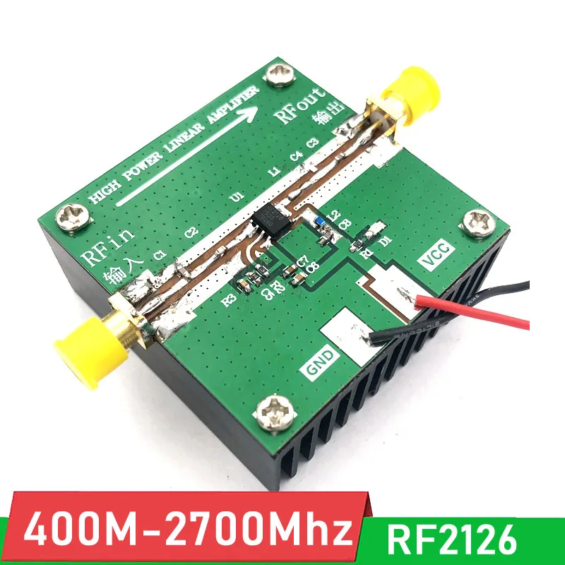 

RF2126 400M-2700MHZ 1W RF Power Amplifier hing linearity AMP FOR 433MHZ 2.4G WIFI Bluetooth Ham Radio Amplifier A11