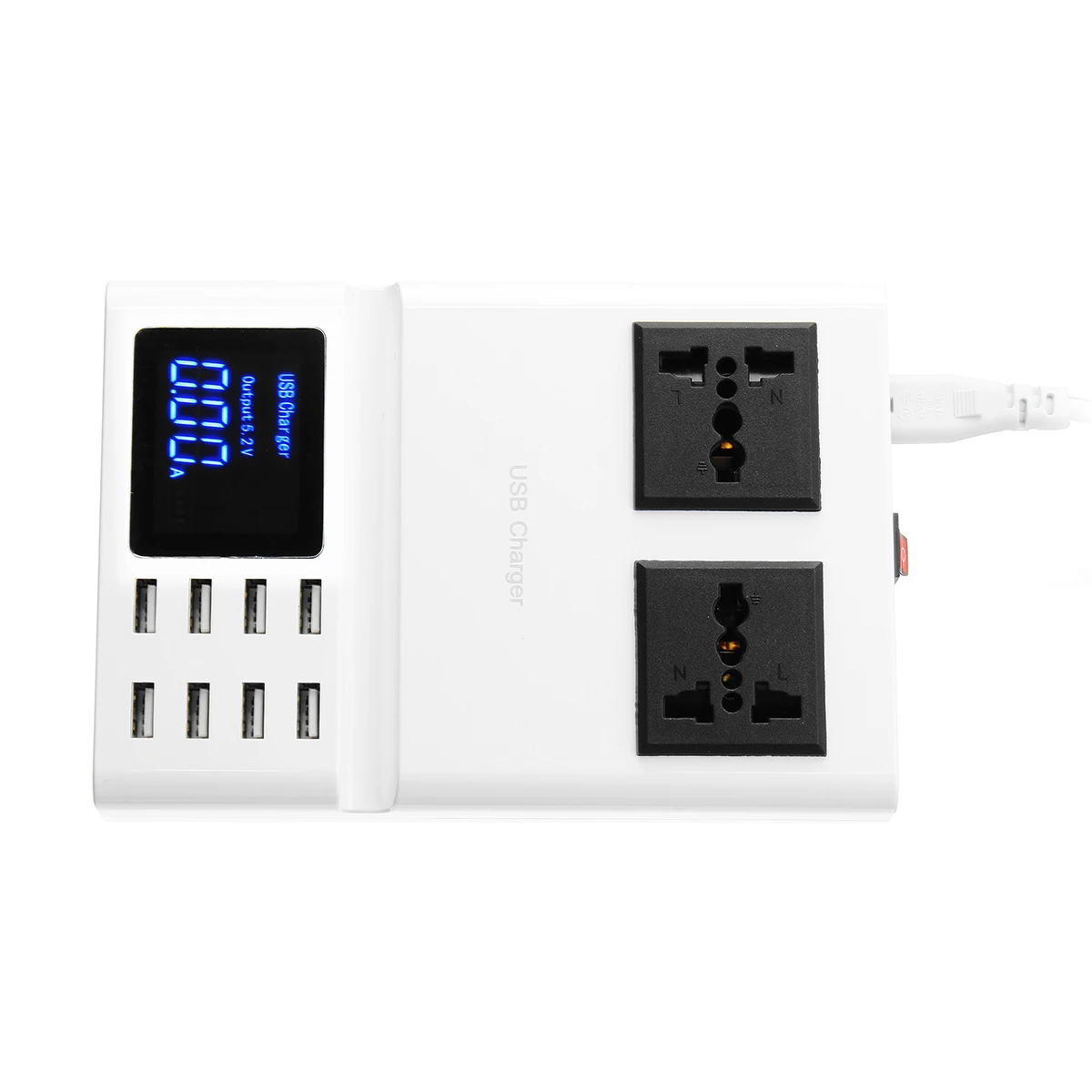 

8.2A 8 Port USB Charger Socket Rapid Fast Travel Wall Charger Station LCD Display