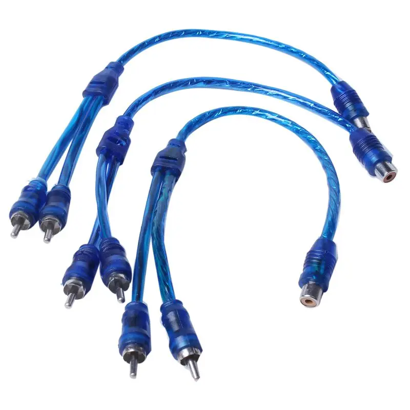 3 pcs Audio connection for 1 RCA female to 2 male adapter splitter Cable | Электроника