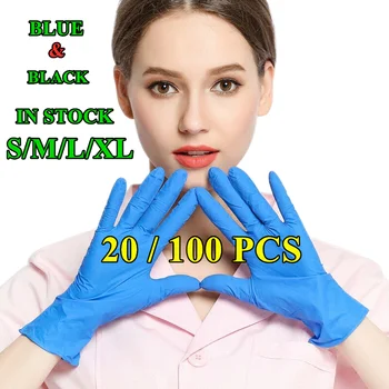 

100pcs Disposable Gloves Finger Cot Nitrile Gloves Tear Resistant Flexible Durable Universal Home Latex Food Nitrile Latex Glove