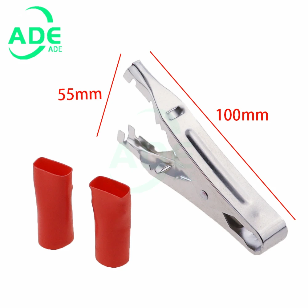 Red & Black Car Battery Test Lead Clip Crocodile Alligator Clamps 50A 100mm