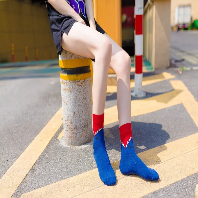 Harajuku Kawaii Zebra Socks Animal Printing Funny Cute Socks Crocodile Whale Cotton Sokken Calcetines Japanese Streetwear Sox
