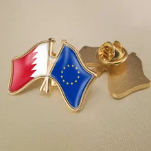 Европейский союз и Бахрейн Скрещенные двойной флаг дружбы нагрудные штифты