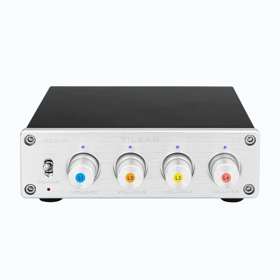 HIFI Lossless RCA концентратор аудио сплиттер распределитель сигнала переключатель источник переключатель тон громкости для домашнего усилителя доска - Цвет: Silver