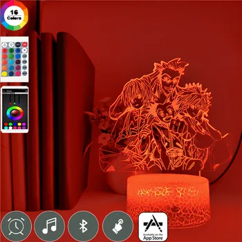 

App Control 7 Colors 3D LED Night Light Hunter X Hunter Group Photo Anime Bedroom Bedside Visual Home Decoration Table Lamp