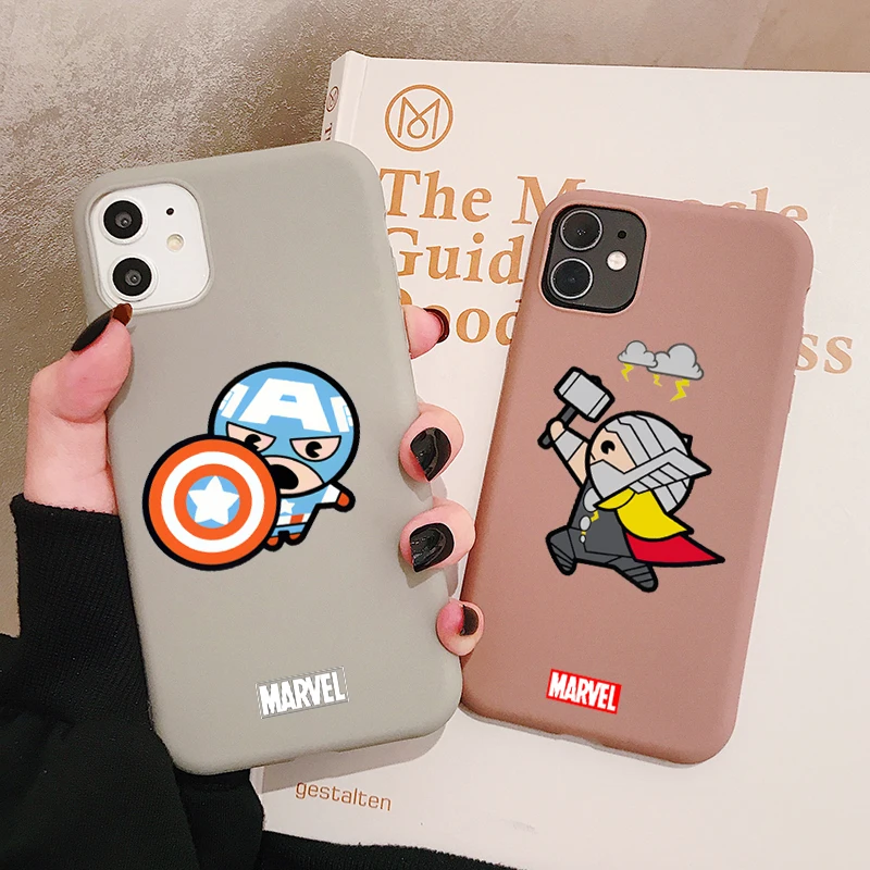 Чехол для телефона Captain America Thor iPhone 11 Pro XR X Xs Max 8 7 6 Plus 6S 5S SE матовый Силиконовый