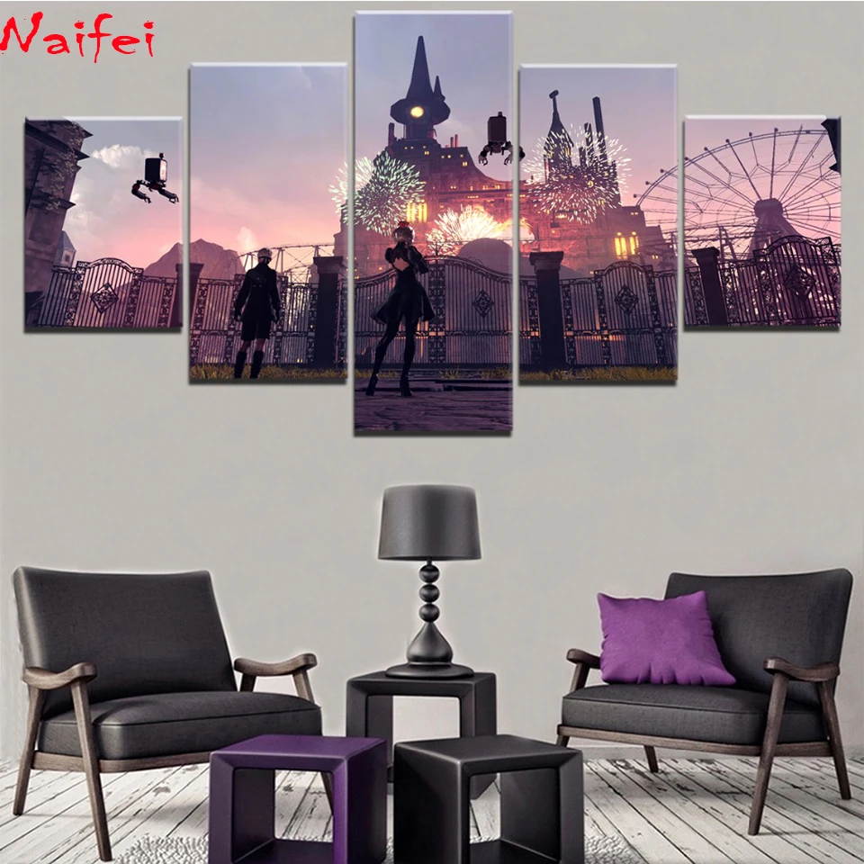 5 Pieces 5d diy diamond painting Playground night scene cross stitch portrait mosaic full scenery embroidery rhinestone | Дом и сад