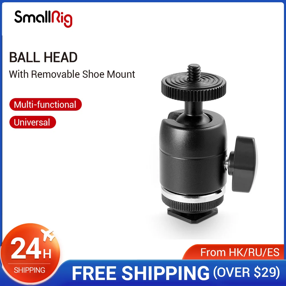 SmallRig Shoe Mount Multi Functional Ball Head with Removable Shoe