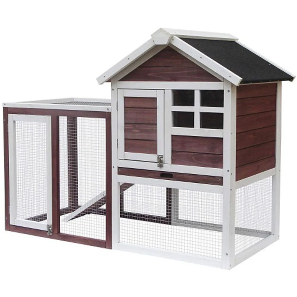 

Hot Selling Rabbit Cage Outdoor Solid Wood Waterproof Double Layer Rabbit Cage Squirrel Pet Bed