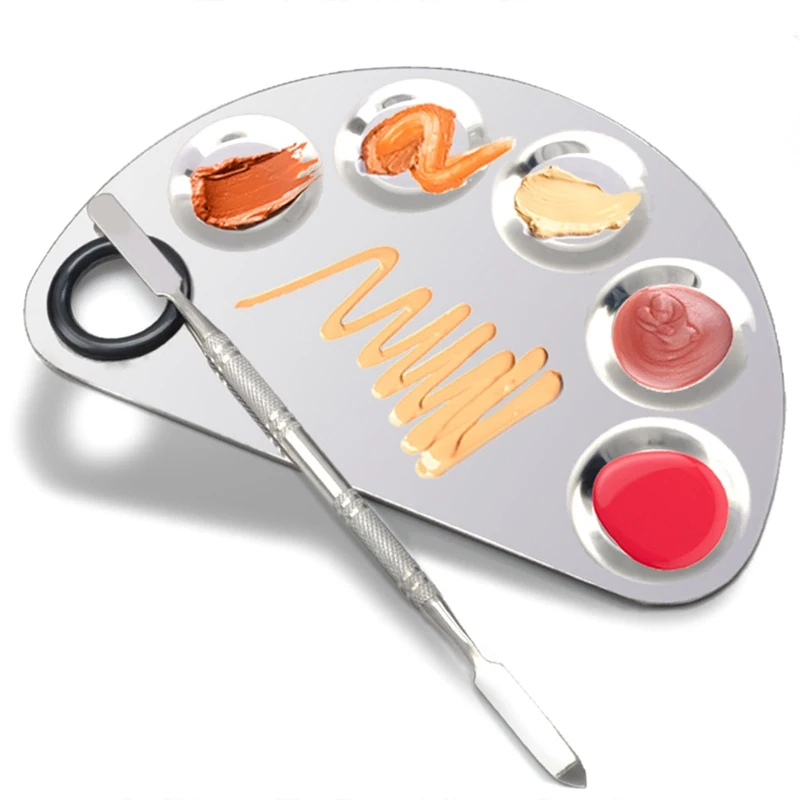 Mixing Palette Stainless Steel Nail Art Polish Mixing Plate Makeup
