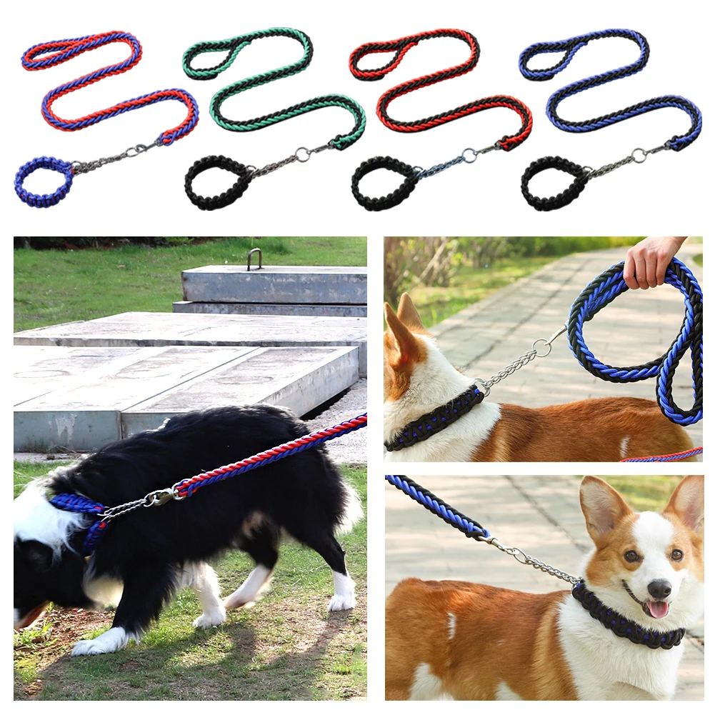Double Strand Rope Large Dog Leashes Metal P Buckle Color Pet Traction For Big Dogs Dropship | Дом и сад