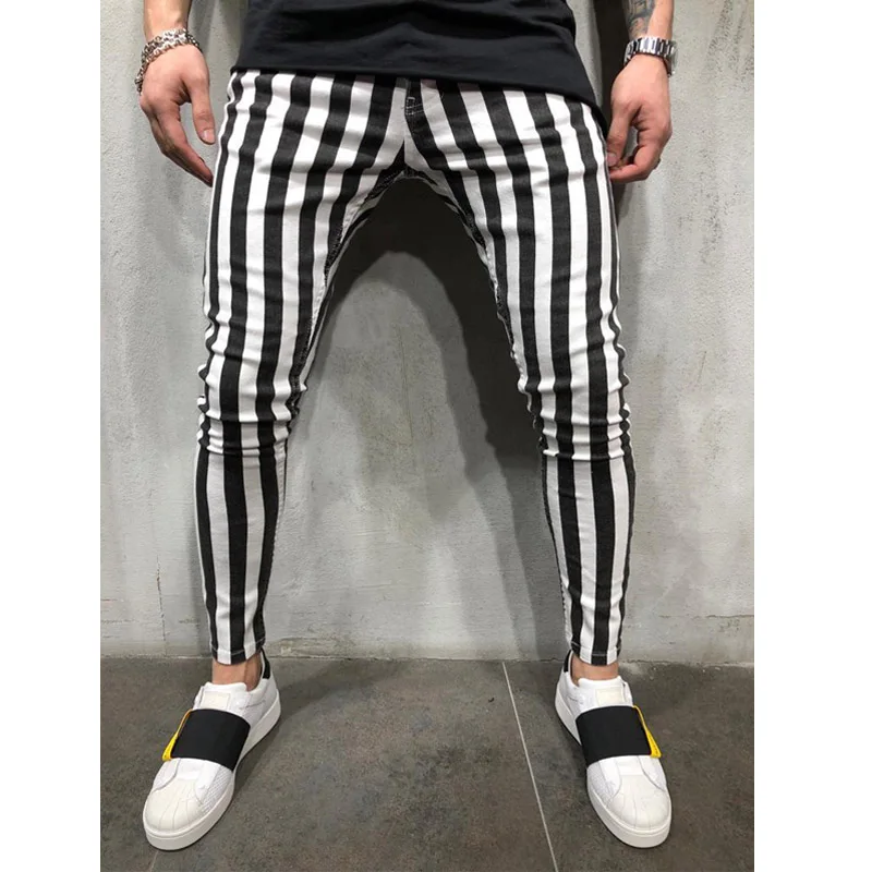 Chess Pattern Slim Black & White Pants