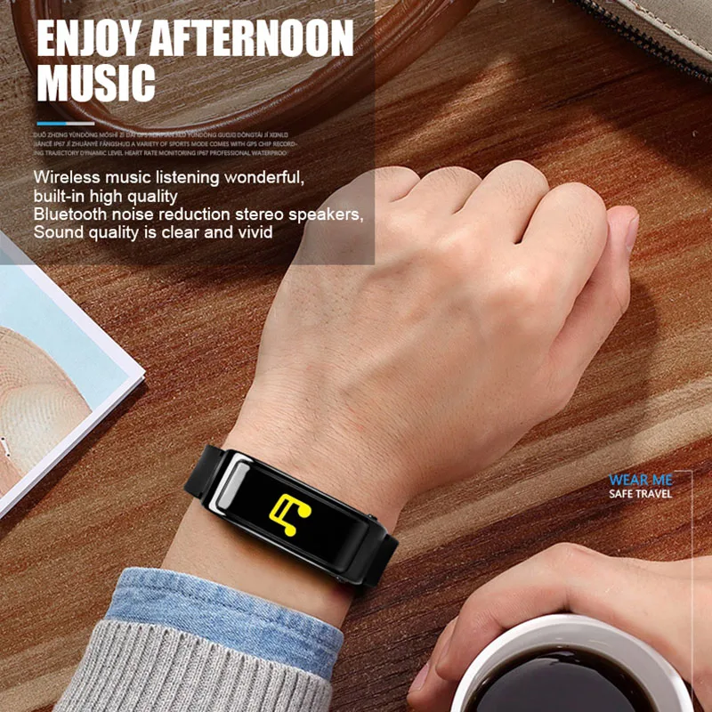 

2 In 1 Smart Bracelet with Bluetooth Earphone Heart Rate Monitor Sports Watch LFX-ING