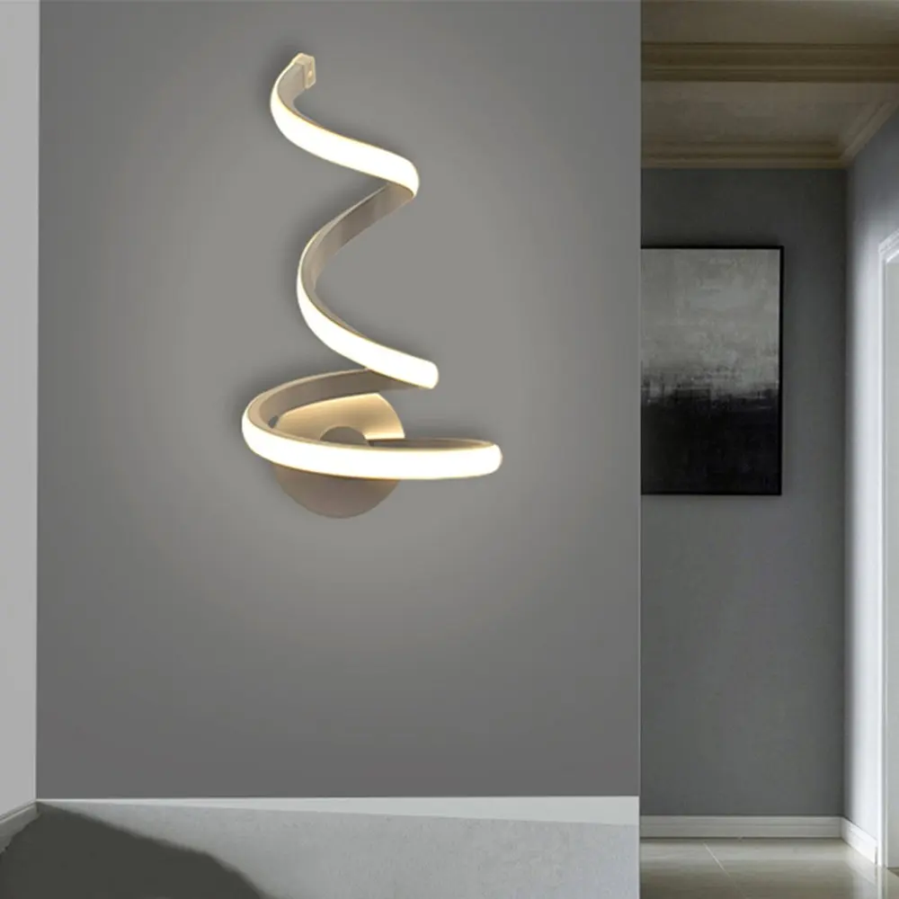 Modern Wall Lamps Wave Shape Light LED Simple Living Room Lights Bedside Lamp Tv Background Bedroom Decoration | Лампы и освещение