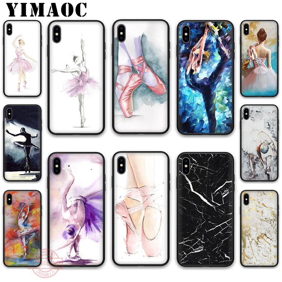 YIMAOC Ballet dancer watercolor painting Soft Silicone Case Cover for iPhone 5 5S SE 6 6S 7 8 Plus X XS XR 11 Pro Max Back Shell | Мобильные