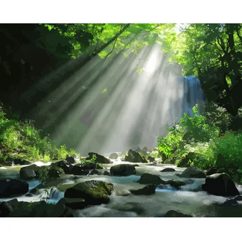 

Customize The Mediterranean Sea Seaside landscape DIY Digital Painting By Numbers Wall Art Decoration Hand Painted Home Decor