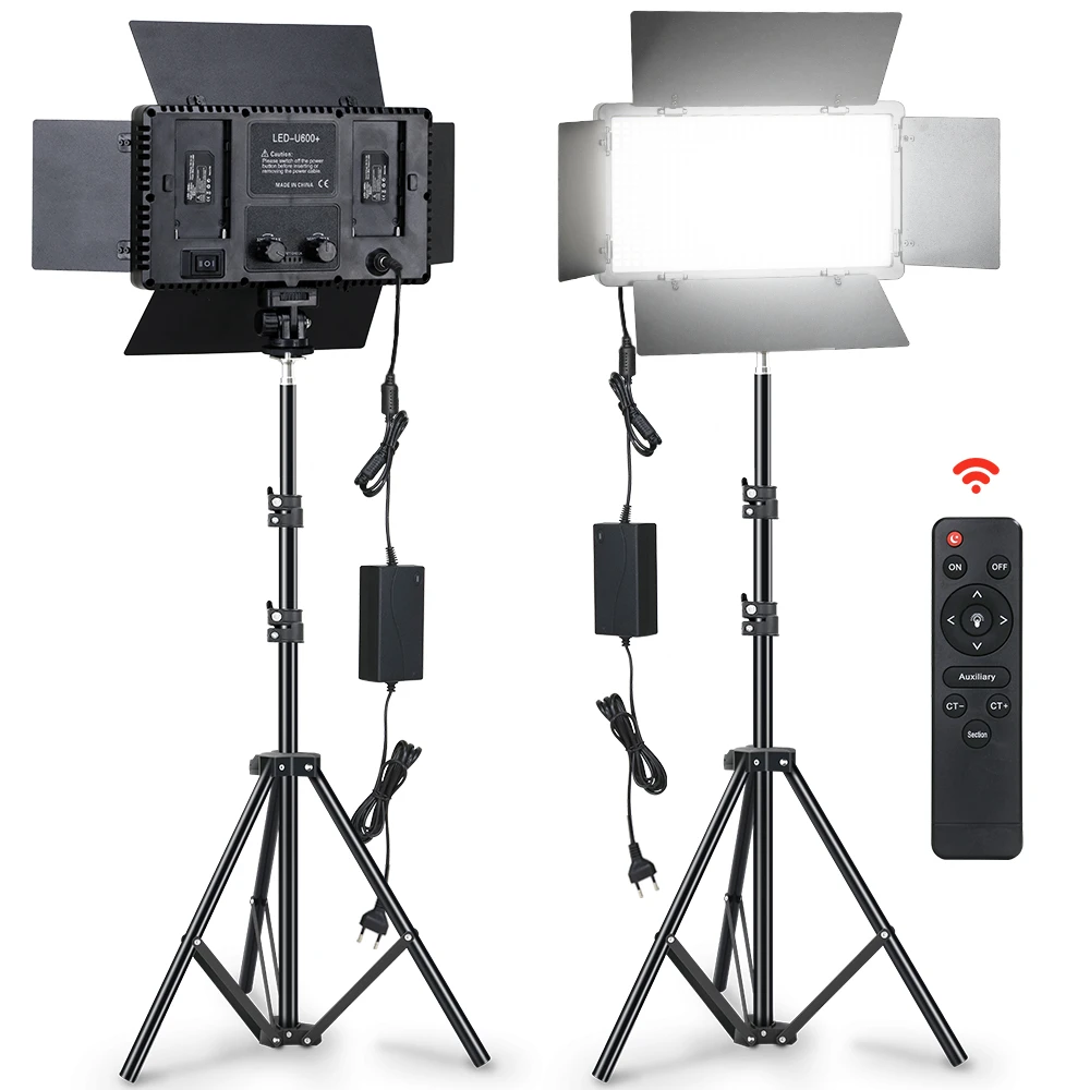 Luz LED para estudio fotográfico, iluminación portátil para Youtube, 40W/50W, con Control remoto, lámpara de Panel de fotografía grabación de vídeo|Kit de iluminación fotográfica| - AliExpress