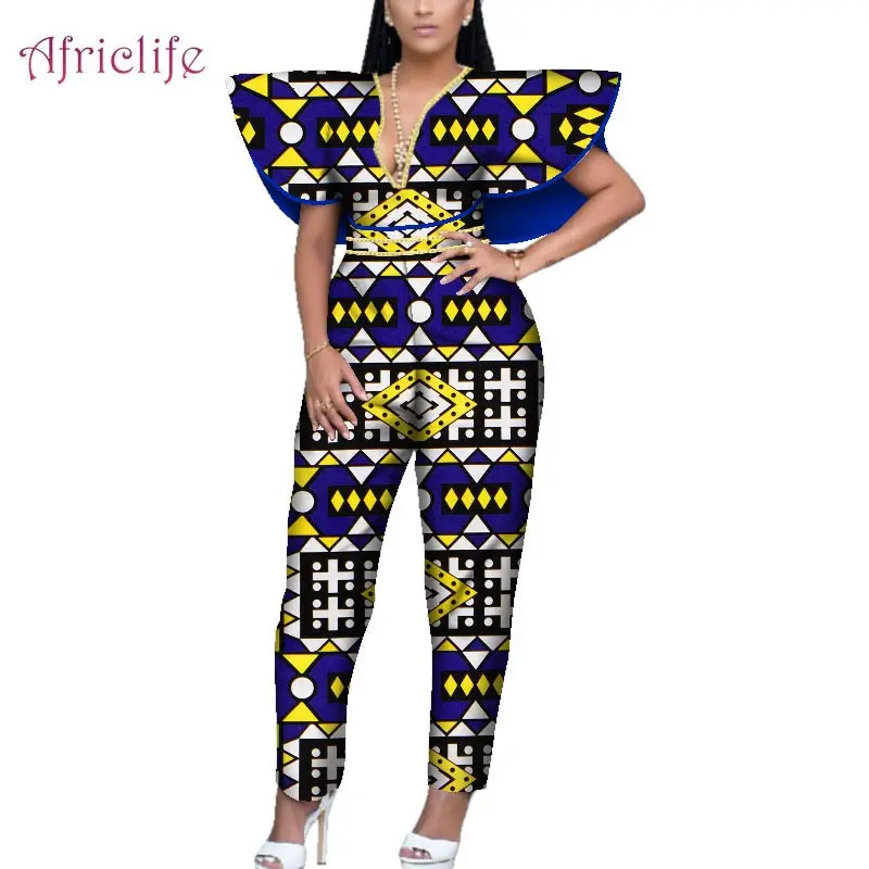 Модный женский комбинезон в африканском стиле Одежда Женский Длинный Dashiki