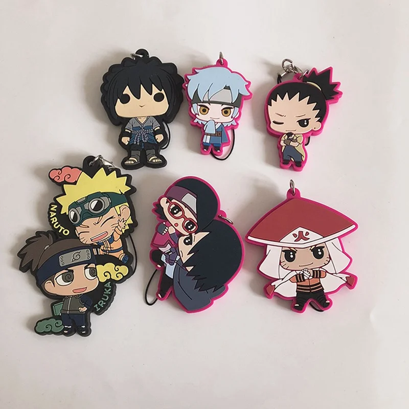 Japan Anime Naruto Sasuke Uchiha Keychain Rubber Strap Phone Charm