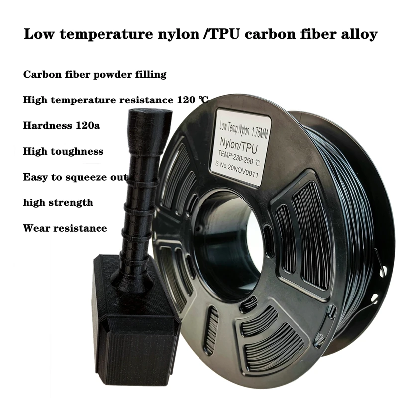 3d printer filament PLA Carbon Fiber 1.75mm 1KG  printing high trength best sellers ±0.02mm best sellers eller sell black polycarbonate 3d filament