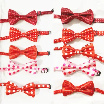 

100PC/Lot Valentine's Day Dog Bow Ties Polka Dots Cat Dog Bowties Neckties Pet Dog Accessories