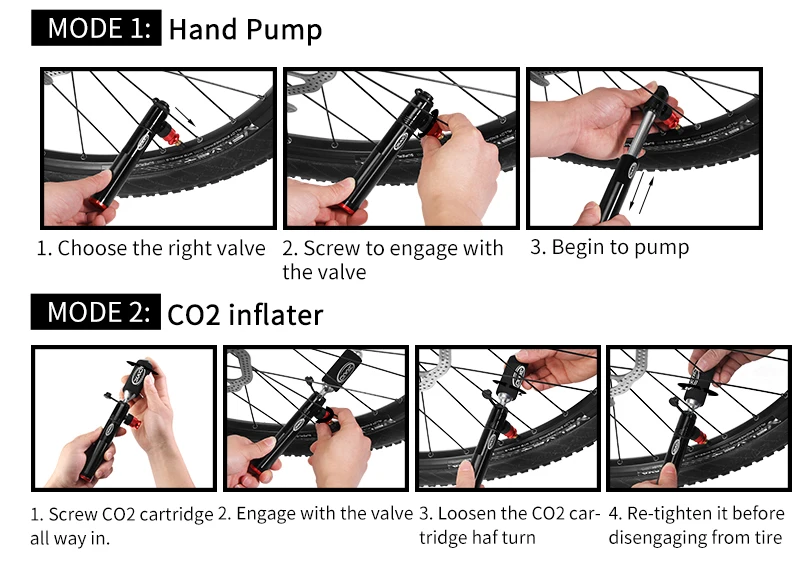 CO2 надувной велосипедный ручной насос для велосипеда комбо мини портативный адаптер клапана шар воздушный надувной велосипедный насос