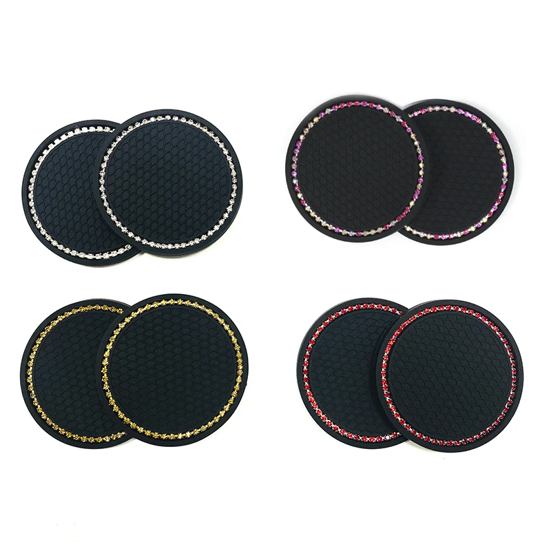 2 Pcs Universal Car Cup Mats Non-slip Mat Silicone Biling Water Mat Non-Slip Cover Interior Decoration Car Interior Accessories