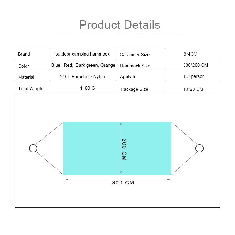 Двойной наружный походный гамак, нейлоновый складной Сверхлегкий портативный гамак для путешествий, 300*200 см, с ремнями на дереве