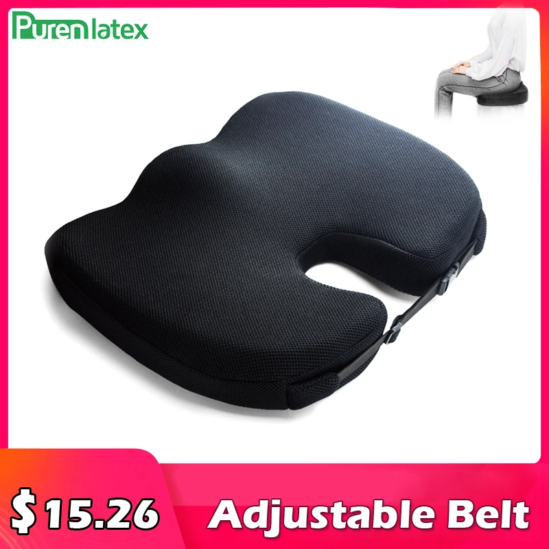 Purenlatex Car Pillow Auto Seat Cushion Memory Foam Orthopedic