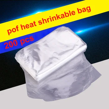 

200 Pcs 6X6 inch Waterproof POF Heat Shrink Wrap Bags for Soaps Bath Bombs and DIY Crafts (Transparent)