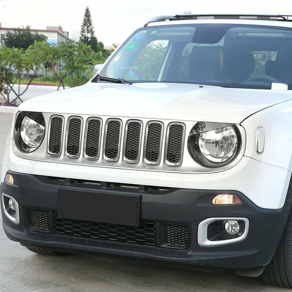 Передняя Решетка Вставка+ Angry Eyes фары Ободок Крышка для- Jeep Renegade