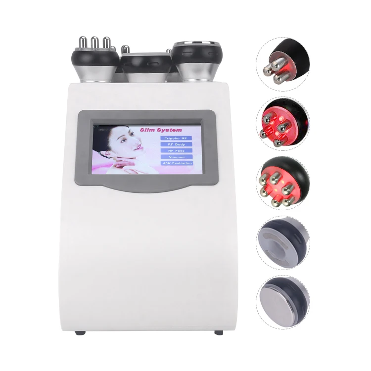 

5in1 beauty equipment portable hot spring fat 40k ultrasonic vacuum hole radio frequency body slimming machine