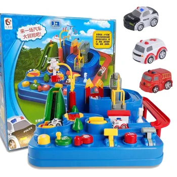 

Children Railway Track Set Car Adventure Educational Toys 3 Cars Inertial vehicle track Diecasts & Toy Vehicles Boys Gift