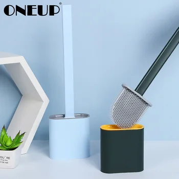 

ONEUP Silicone TPR Toilet Brush With Drain Base No Dead Angle Cleaning Brush Household Floor Cleaning Tools Bathroom Accessories
