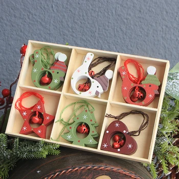 

18PCS Wooden Little bird Christmas tree Pendants Decorations DIY Wood Crafts Xmas Ornaments Festival Party Decor New Year 2020
