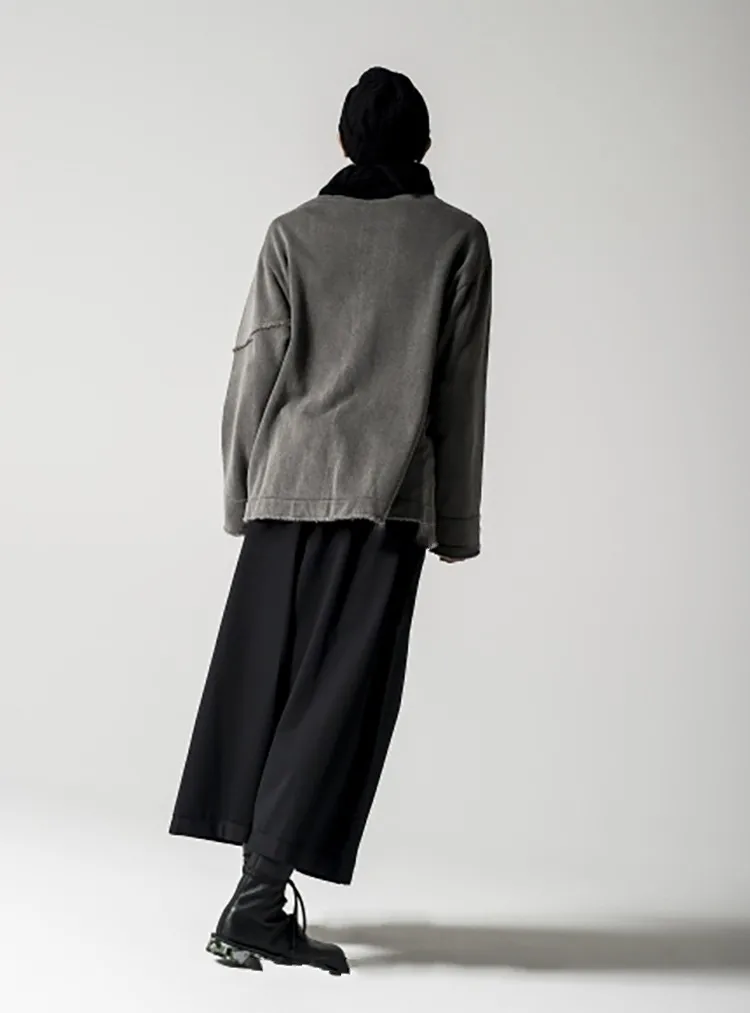Spring and summer new European and American style loose wide-leg trousers for men culottes black youth fashion pleated trousers