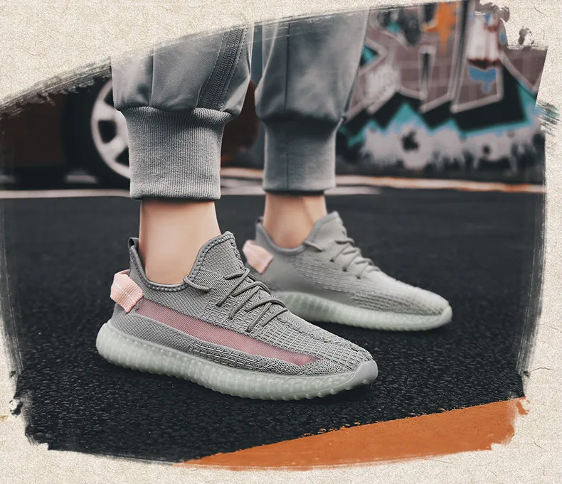 Hot Selling Archeology Yellow Coconut Shoes Men's Breathable Fly Woven Sports Footwear Running Shoes Summer MEN'S SHOES 350v2 Ba